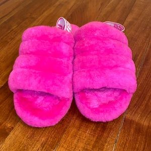 HOT PINK FLUFF YEAH UGG SLIPPERS